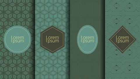 Excellent pattern set. Repeatable geometric texture. Stock Illustration