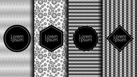 Excellent pattern set. Repeatable geometric texture. Stock Illustration