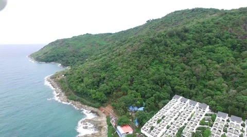 Excellent perspective &amp; green trees, from a copter Stock Footage 66418564