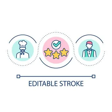 Excellent restaurant customer service loop concept icon Illustrazione stock