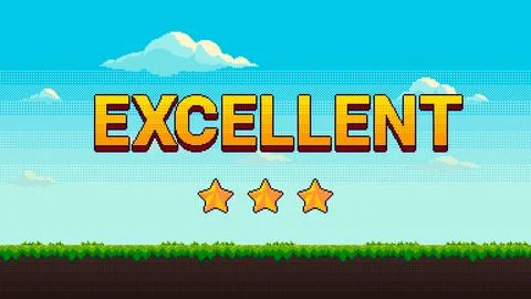 Excellent result screen three stars rating Stock Illustration