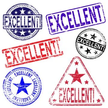 Excellent rubber stamps Stock Illustration