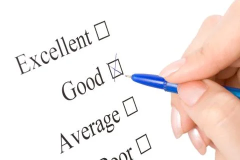 Excellent Survey with Pen Stock Photos