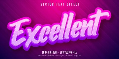 Excellent text, calligraphy style editable text effect Stock Illustration