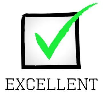 Excellent tick indicating excellence checkmark and check Stockillustratie