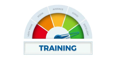 Excellent training on meter. Speedometer which measures the level of training Stock Footage 160143244