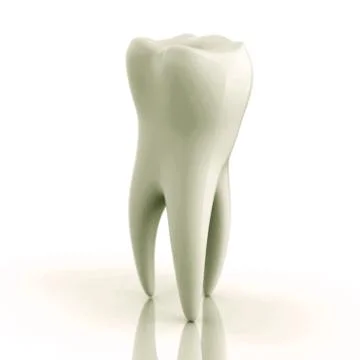 Excellent white tooth on a white background Stock Illustration