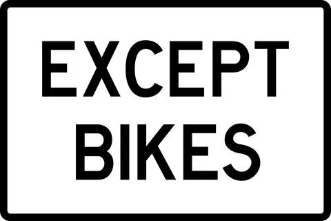 Except bikes sign. 스톡 일러스트