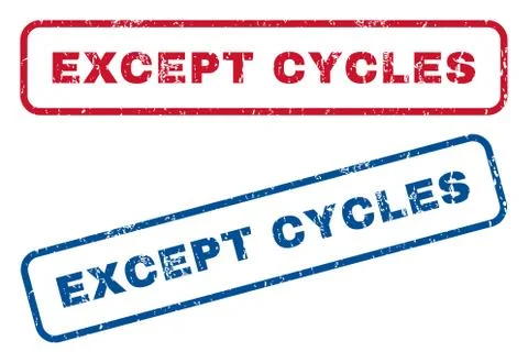 Except Cycles Rubber Stamps Illustrazione stock