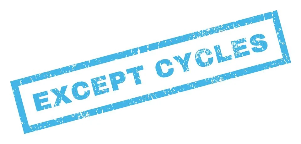 Except Cycles Text Rubber Seal Stamp Watermark Stock Illustration