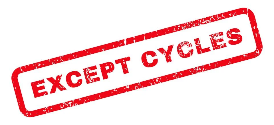 Except Cycles Text Rubber Stamp Stock Illustration