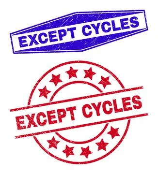 EXCEPT CYCLES Unclean Seals in Circle and Hexagonal Forms Illustrazione stock