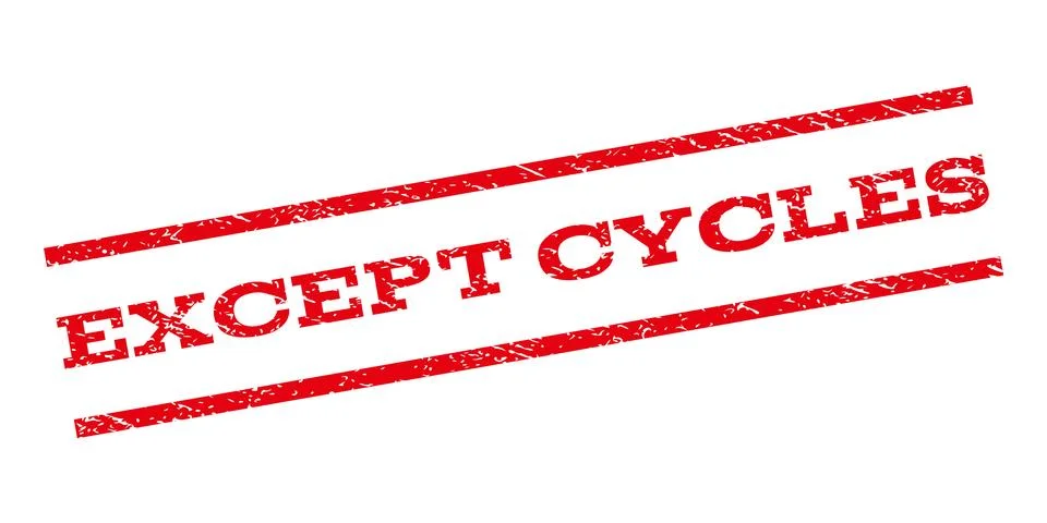 Except Cycles Watermark Stamp Illustrazione stock