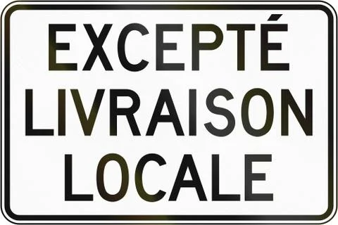 Except Local Delivery in Canada Illustrazione stock