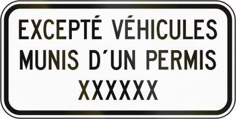 Except Vehicles With License in Canada Stock Illustration