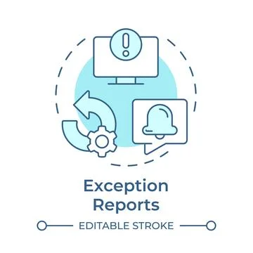 Exception reports soft blue concept icon Stock Illustration