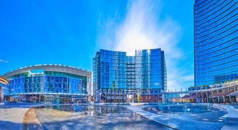Exceptional architecture on Piazza Gae Aulenti,  on April 9 in Milan Stock Photos