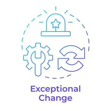 Exceptional change blue gradient concept icon Illustrazione stock