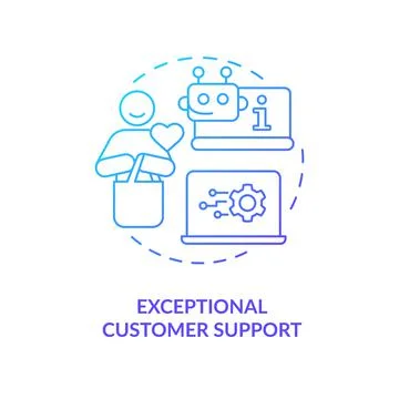 Exceptional customer support blue gradient concept icon Stock Illustration