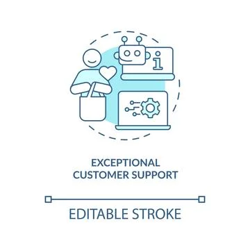 Exceptional customer support turquoise concept icon Stock Illustration