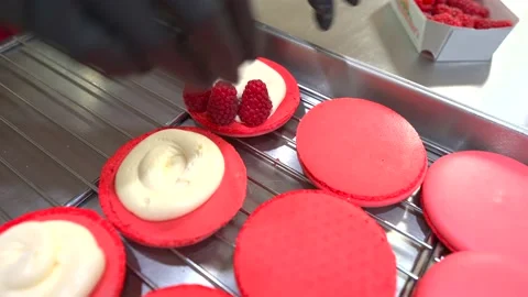 Exceptional macaron preparation process Stock Footage 218199111