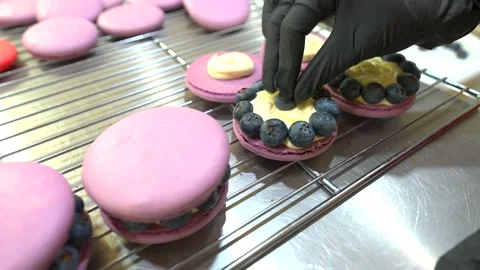 Exceptional macaron preparation process Stock Footage 218199150