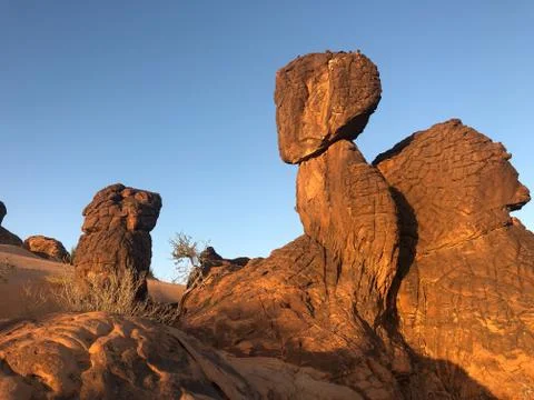 Exceptional rock formation embedded in a dune area  The Fingers, Es Sba, Maur 스톡 사진