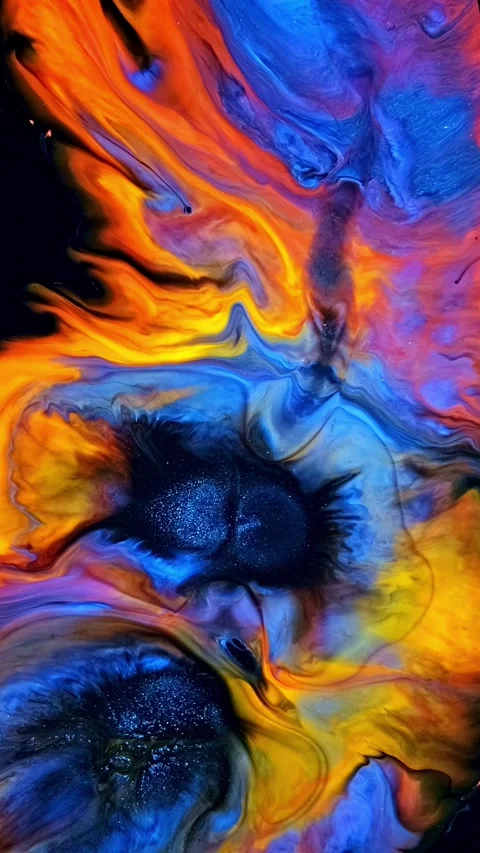 An exceptional Vivid Abstract Fluid Art piece with vibrant colors and dynamic Stock Footage 291978600