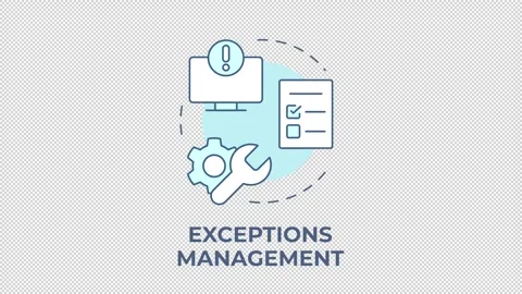 Exceptions management blue concept icon animation Stock Footage 337936115