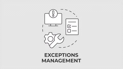Exceptions management line concept icon animation Stock Footage 337774261