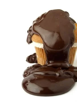 Excess chocolate cake Stock Photos