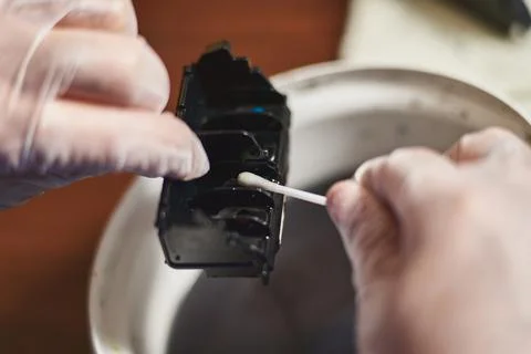 Excess ink is removed Stock Photos