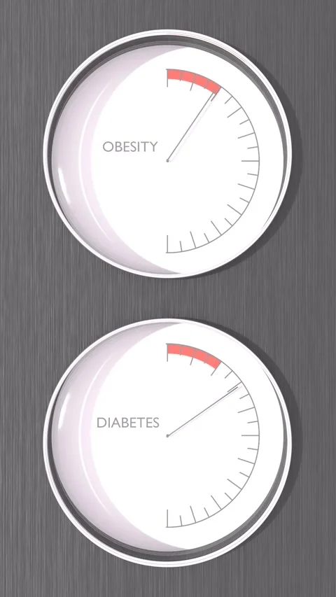Excess weight problem and unhealthy habits concept design. 3D rendering Stock Footage 311577602