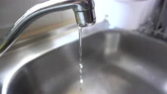 Animation of water flowing from a tap fa... | Stock Video | Pond5