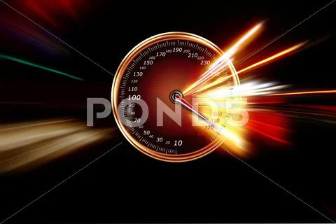 Excessive speed on the speedometer Stock Illustration
