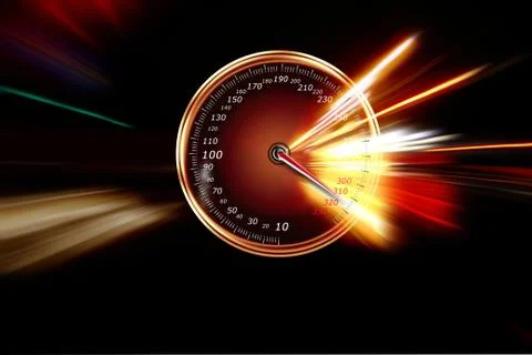 Excessive speed on the speedometer 스톡 일러스트
