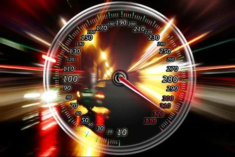 Excessive speed on the speedometer Stock Illustration