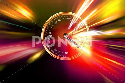 Excessive speed on the speedometer Stock Illustration