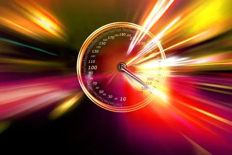 Excessive speed on the speedometer Stock Illustration