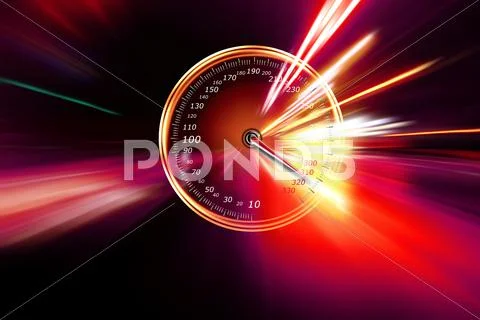 Excessive speed on the speedometer Stock Illustration