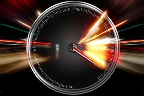 Excessive speed on the speedometer Stock Illustration
