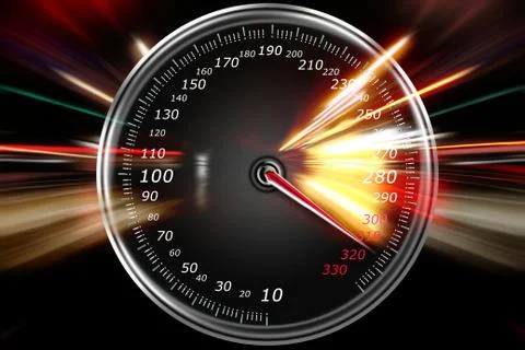 Excessive speed on the speedometer Stock Illustration