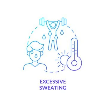 Excessive sweating blue gradient concept icon Stock Illustration