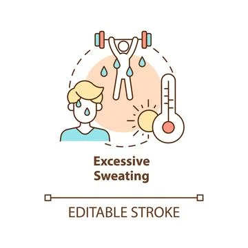 Excessive sweating concept icon Stock Illustration