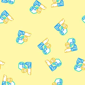 Excessive thirst urination disease symptom vector seamless pattern Stock Illustration