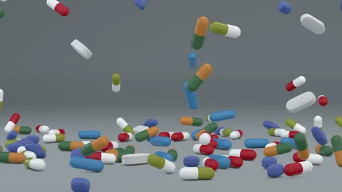 Excessive use of pills and capsules can lead to falls, addiction Vídeos de archivo 297507791