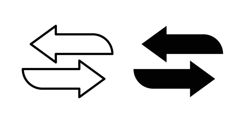 Exchange arrow icon symbol. Flat and Stroke Vector illustration Stock Illustration