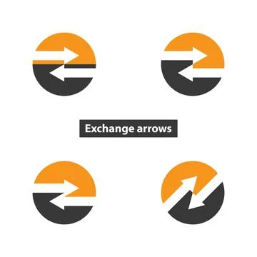 Exchange arrows in circle icon Stock Illustration
