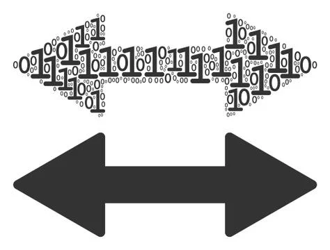Exchange Arrows Composition of Binary Digits 스톡 일러스트