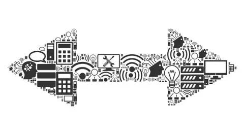 Exchange Arrows Composition Icon for BigData and Computing Ilustração Stock